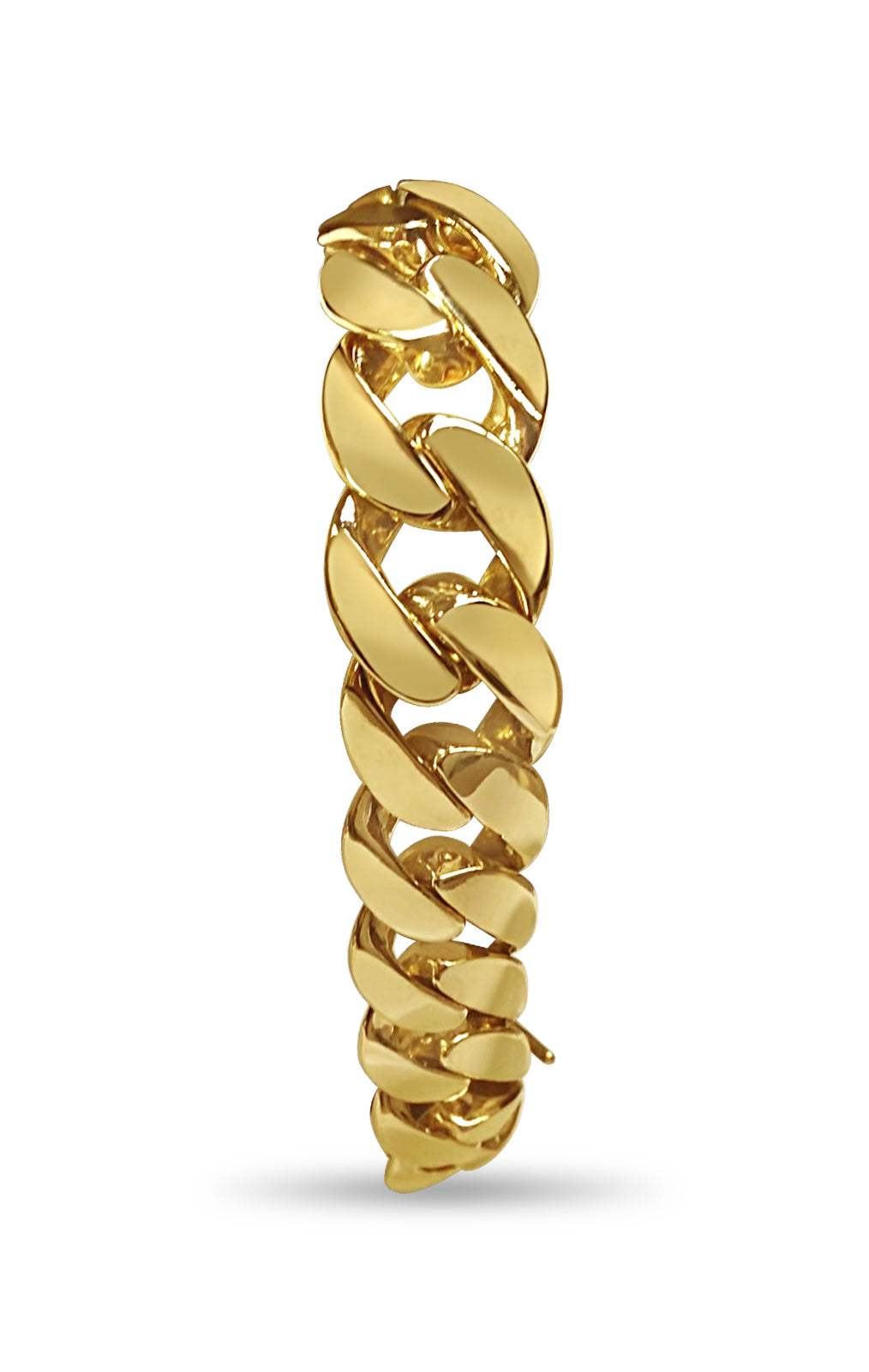 Handmade Solid Gold Curb Bracelet , 15mm