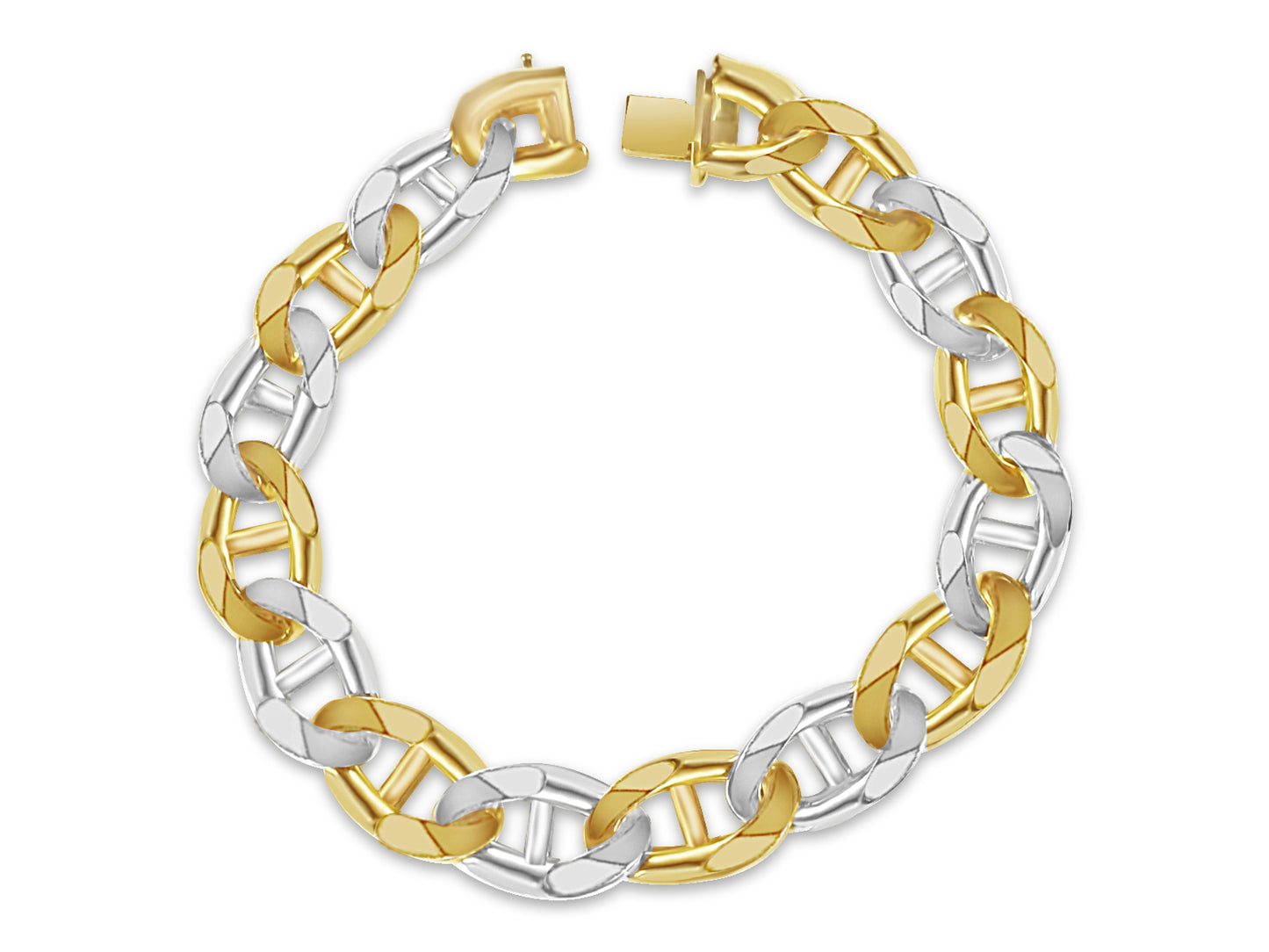 Handmade Solid Gold Mariner Bracelet , 15mm