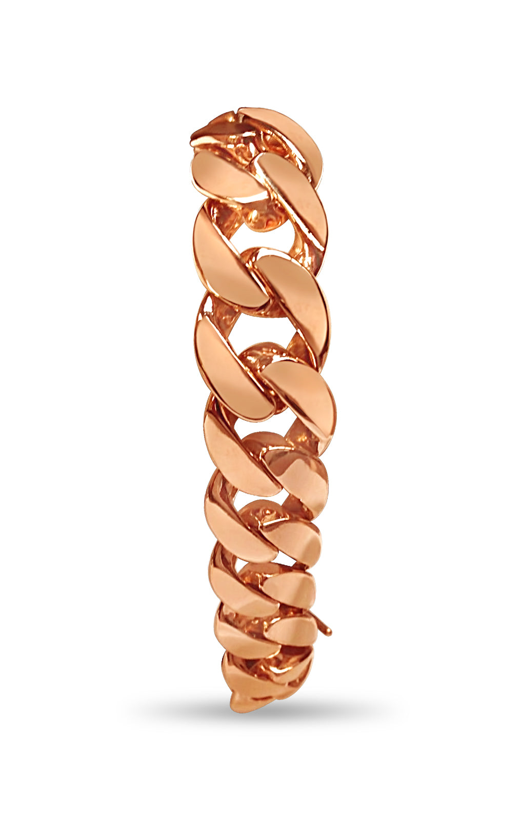 Handmade Solid Gold Curb Bracelet , 15mm
