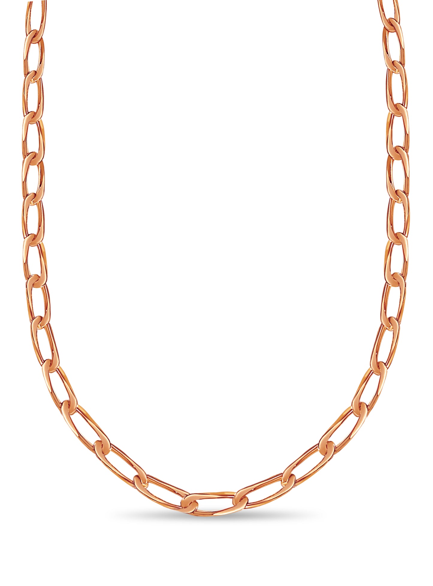 Handmade Solid Gold Flat Necklace , 9mm