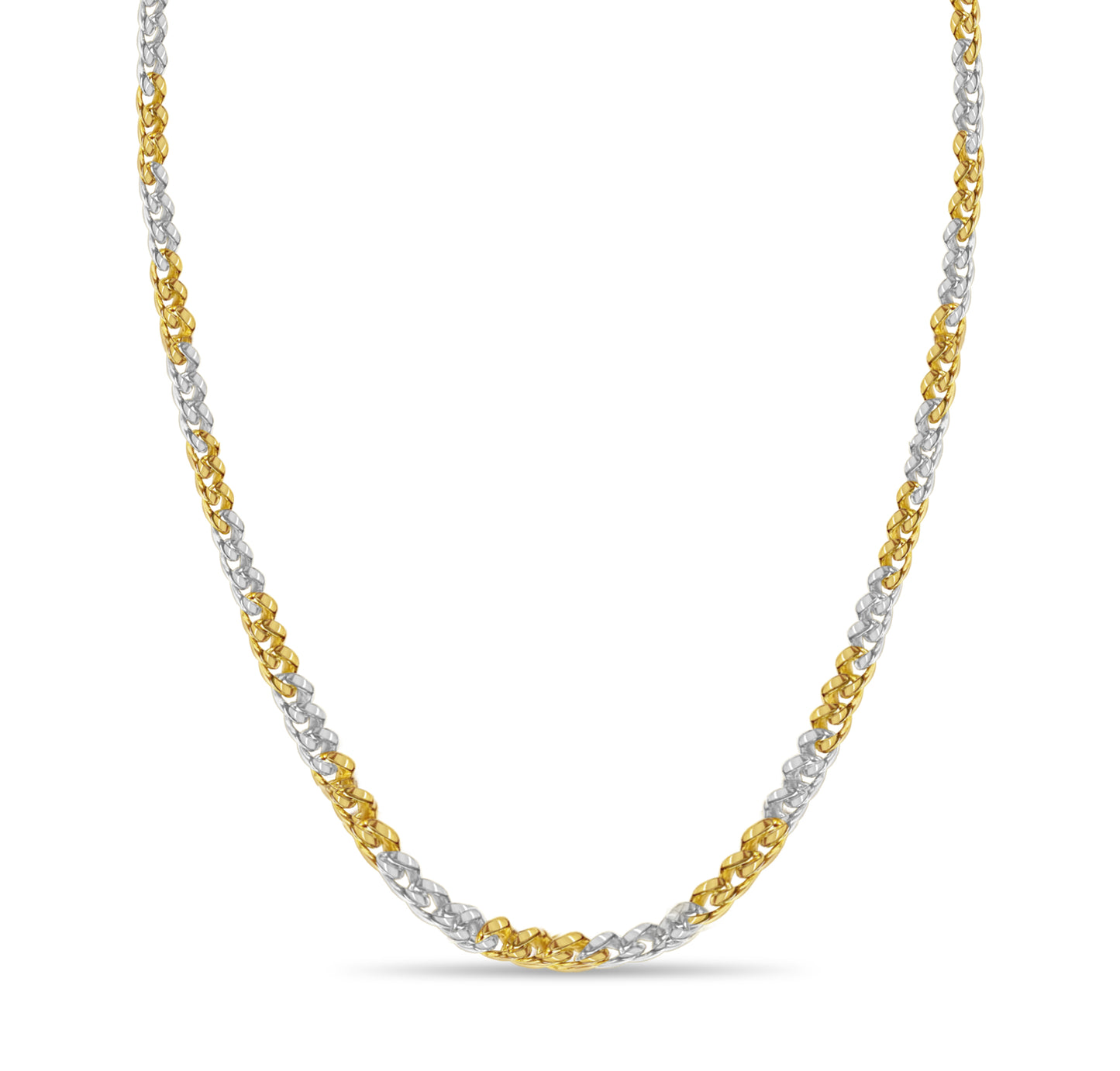 Handmade Solid Gold Curb Necklace , 8mm