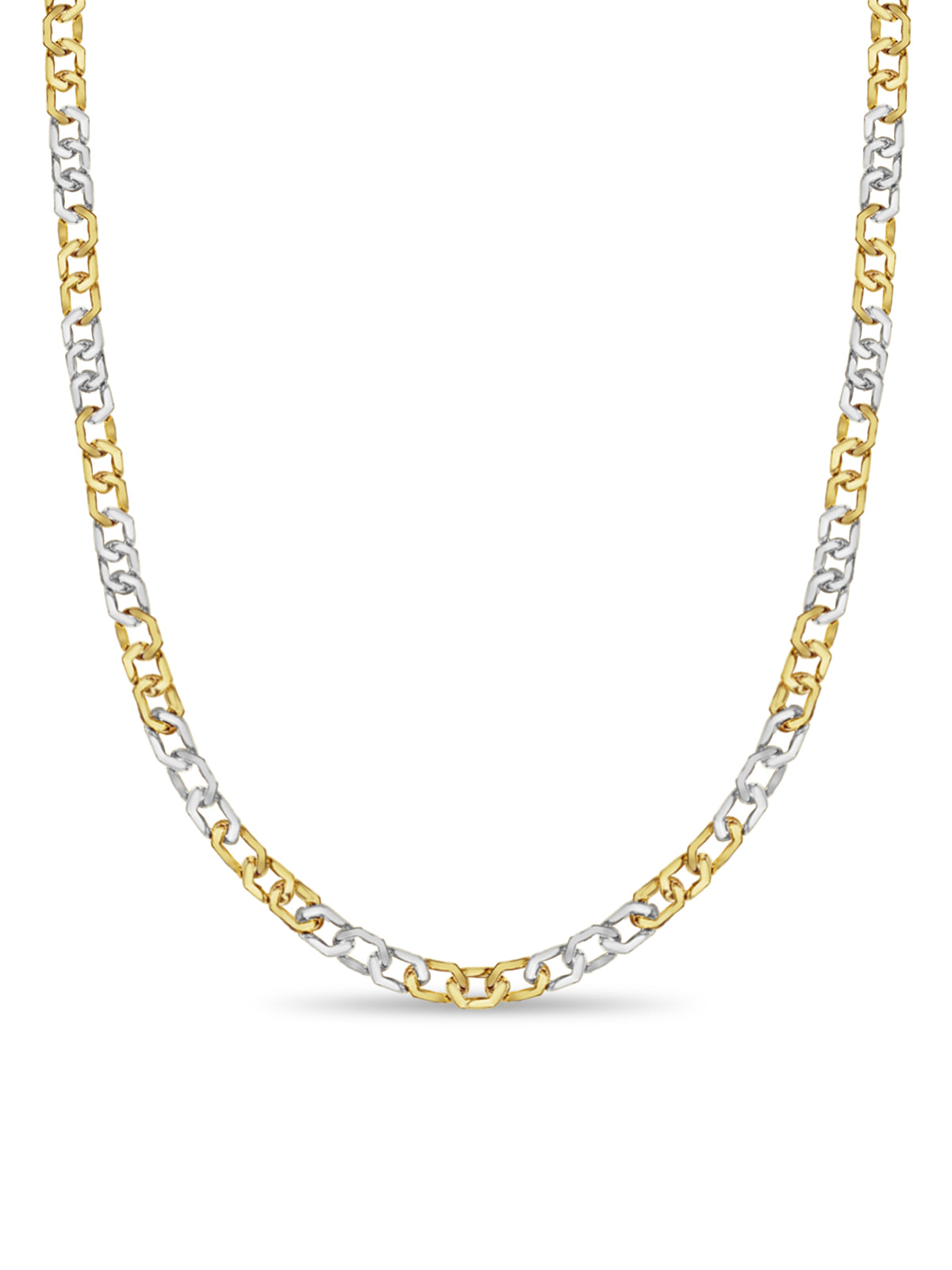 Handmade Solid Gold Curb Necklace , 11mm