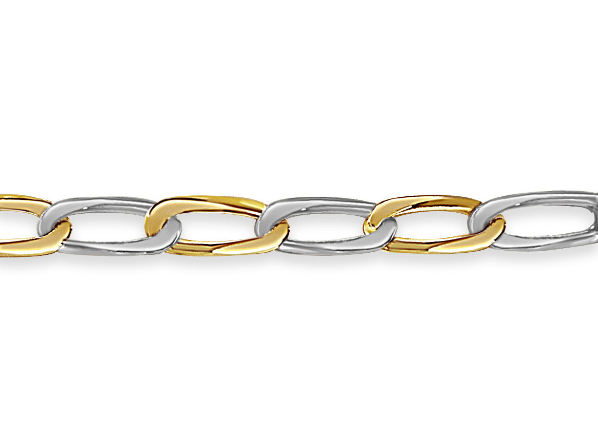 Handmade Solid Gold Flat Necklace , 9mm