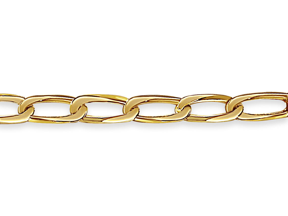 Handmade Solid Gold Flat Necklace , 9mm