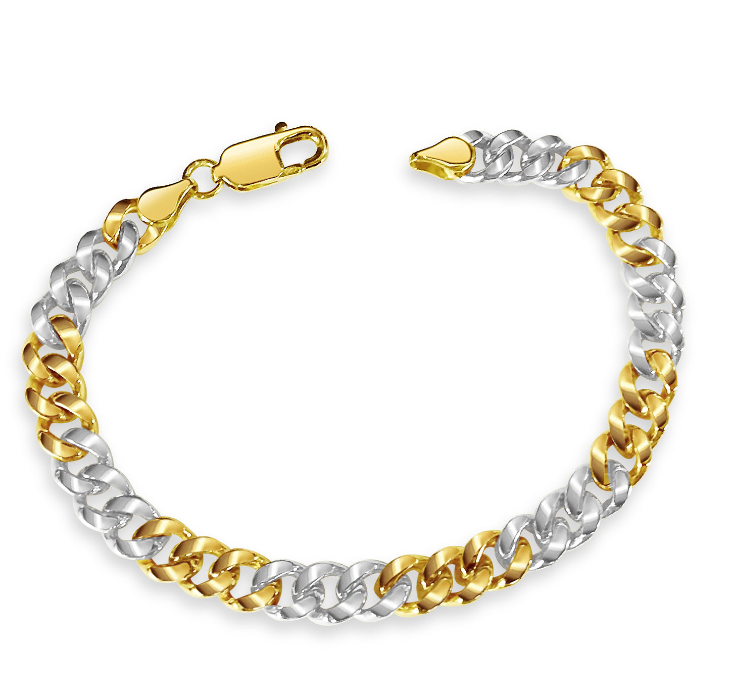 Handmade Solid Gold Curb Bracelet , 8mm