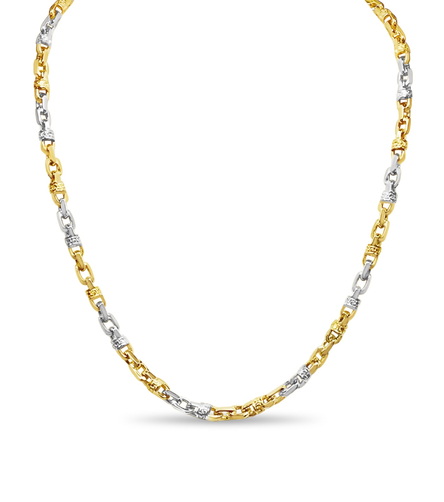 Handmade Solid Gold Fancy Greek Necklace , 6mm