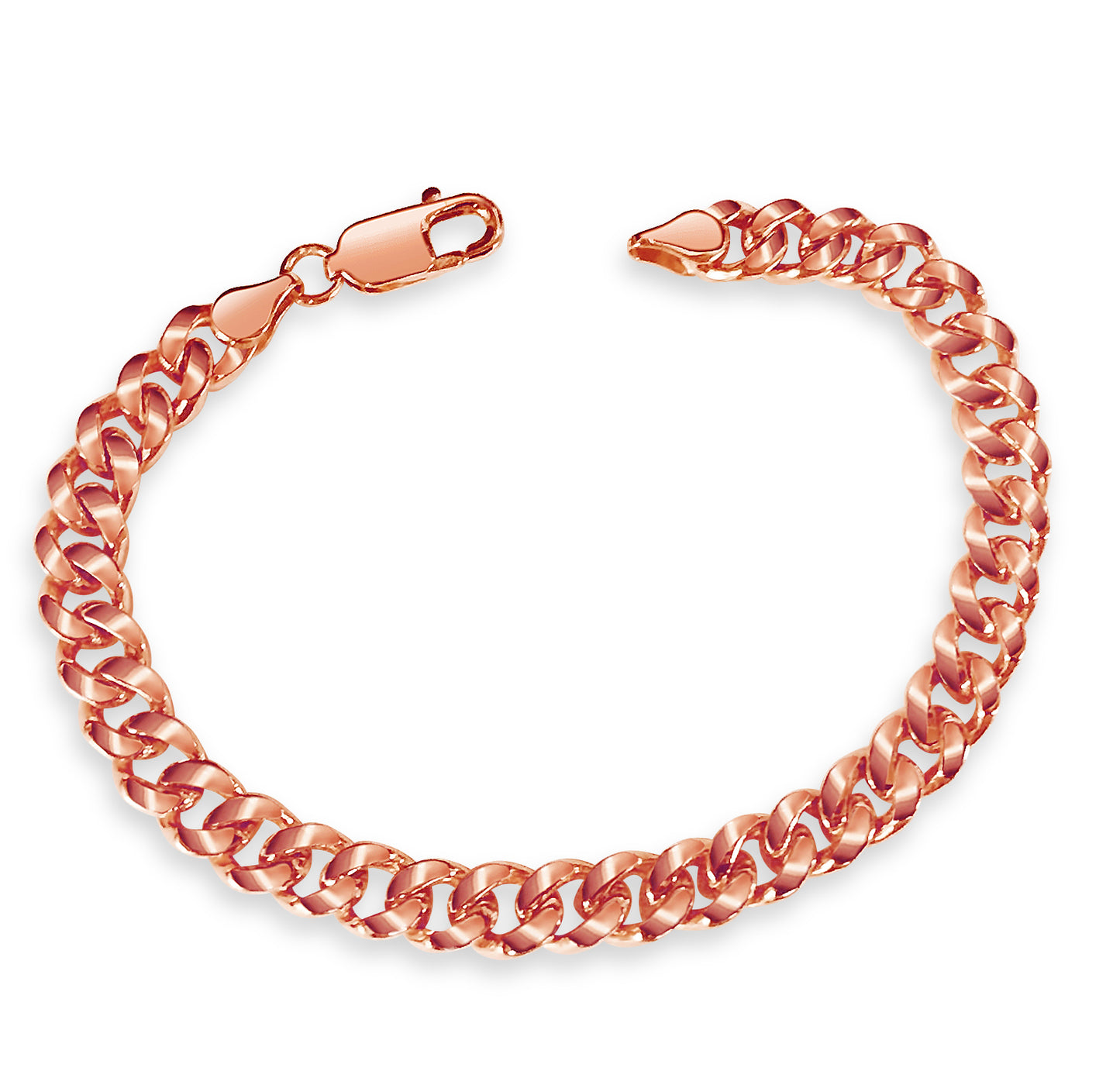 Handmade Solid Gold Curb Bracelet , 8mm