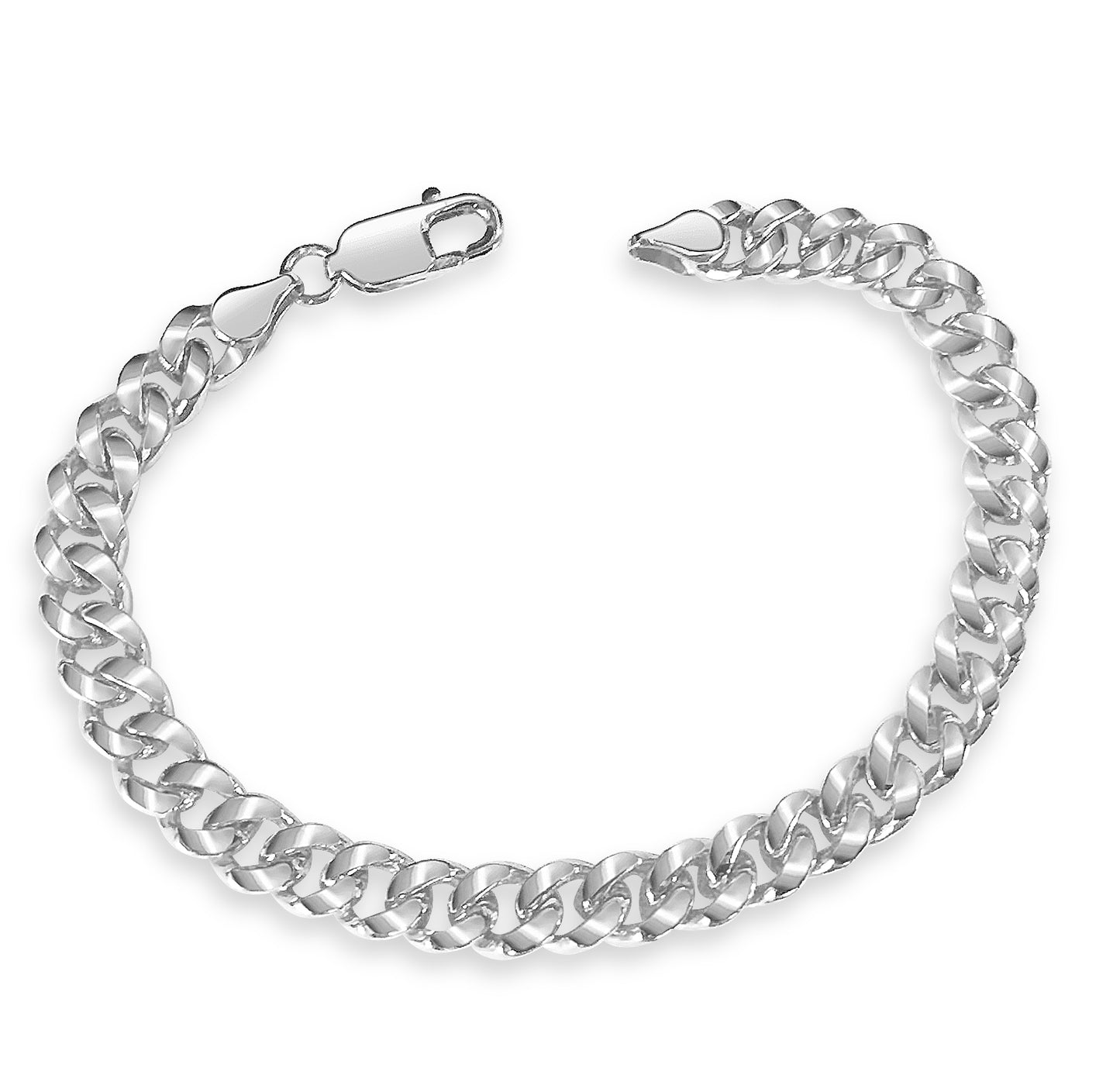 Handmade Solid Gold Curb Bracelet , 8mm