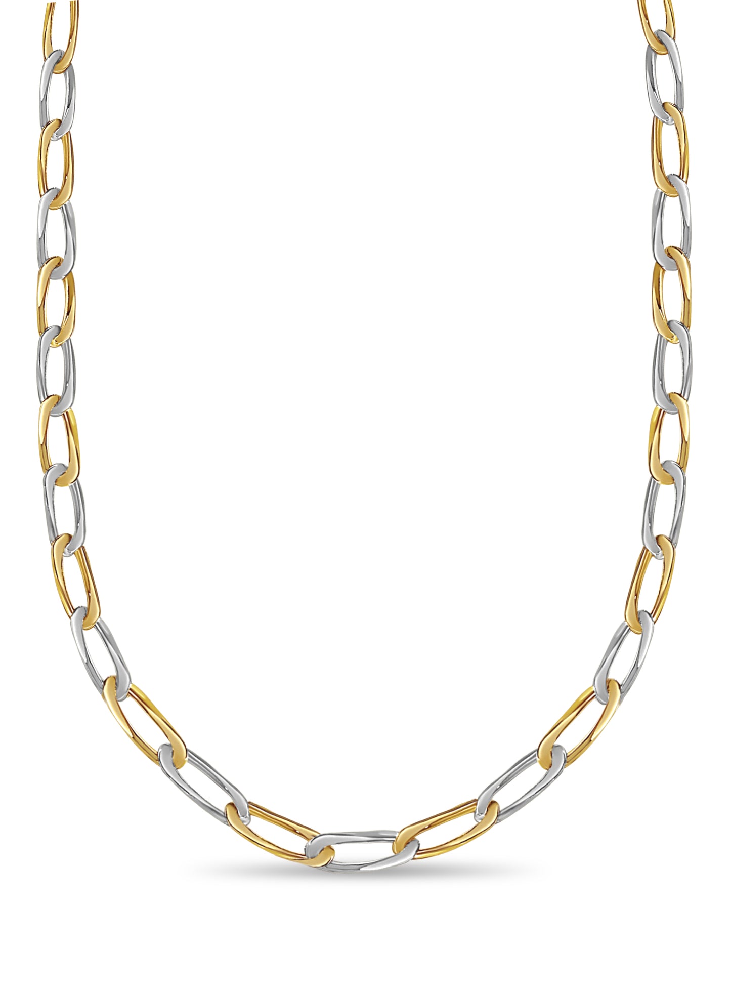Handmade Solid Gold Flat Necklace , 9mm
