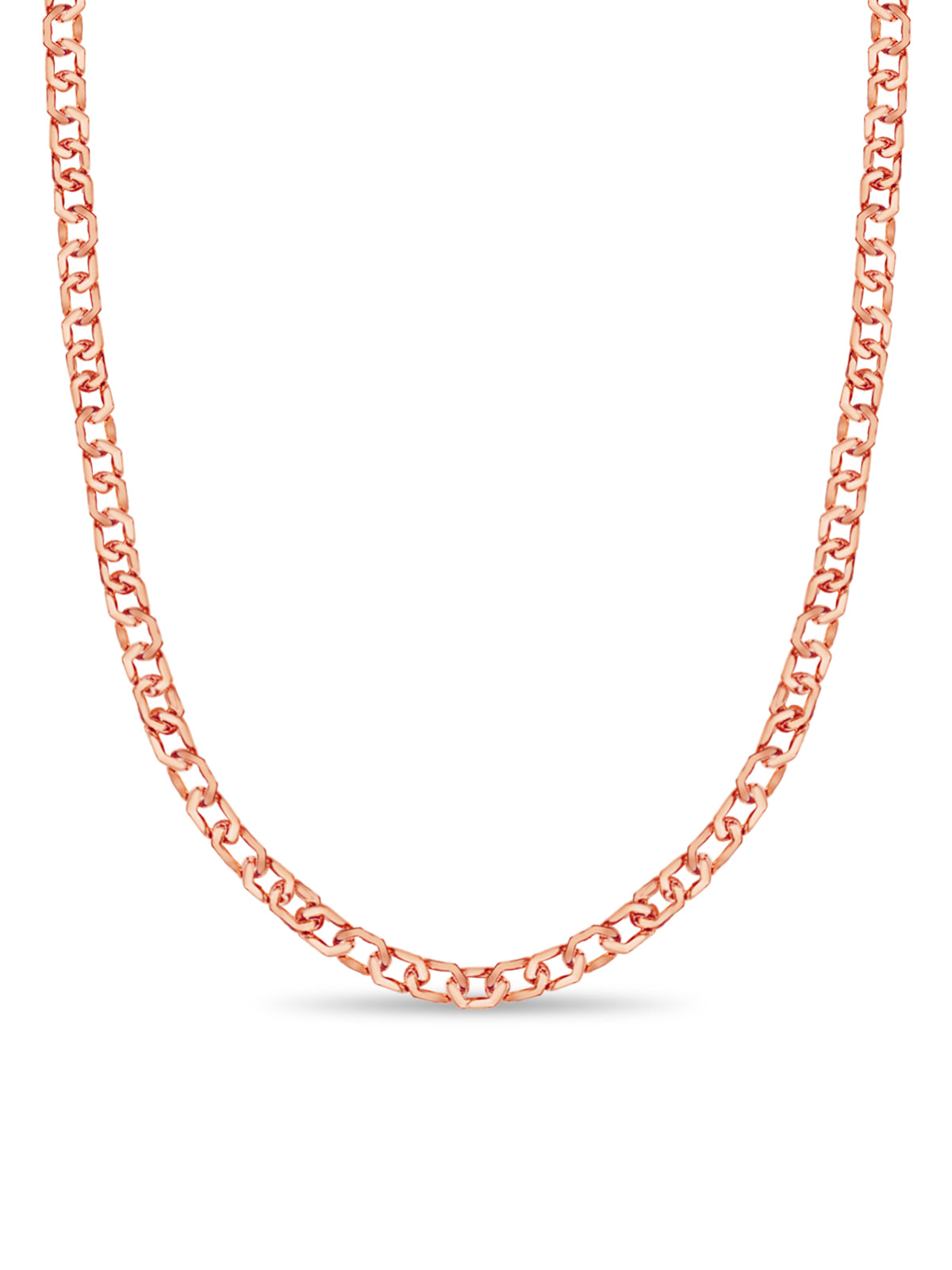 Handmade Solid Gold Curb Necklace , 11mm