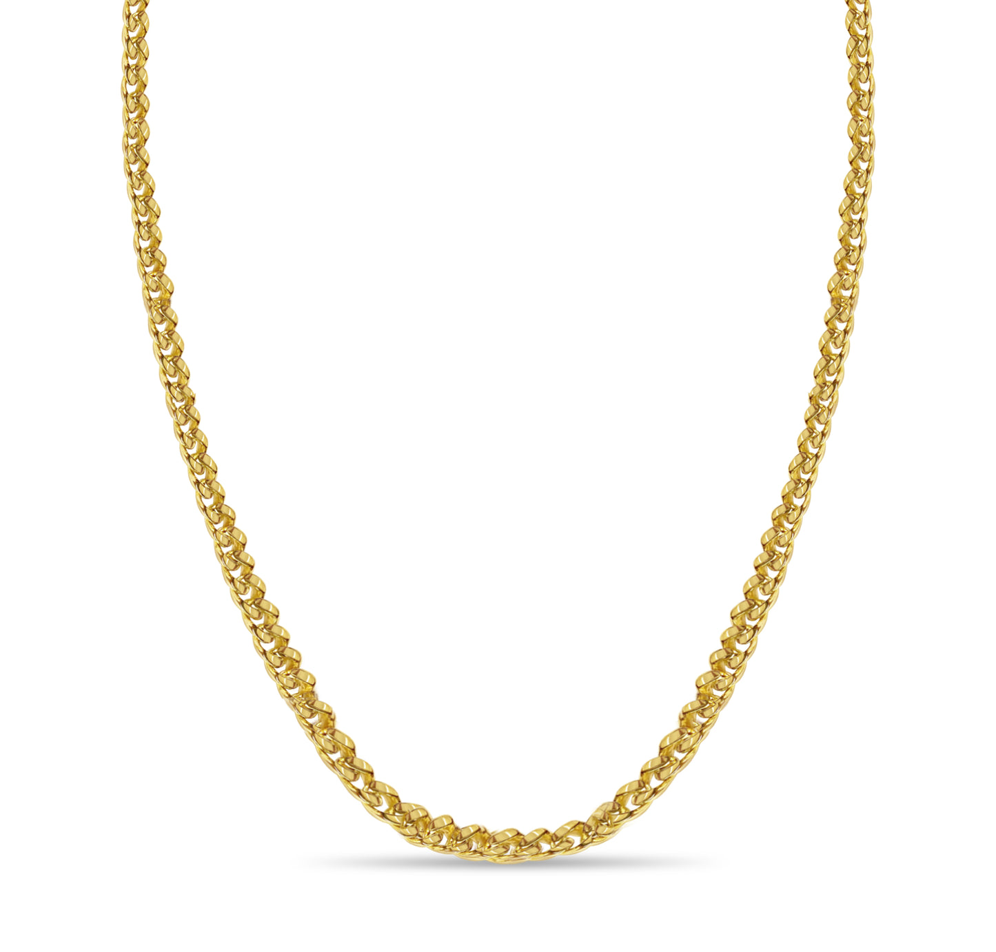 Handmade Solid Gold Curb Necklace , 8mm