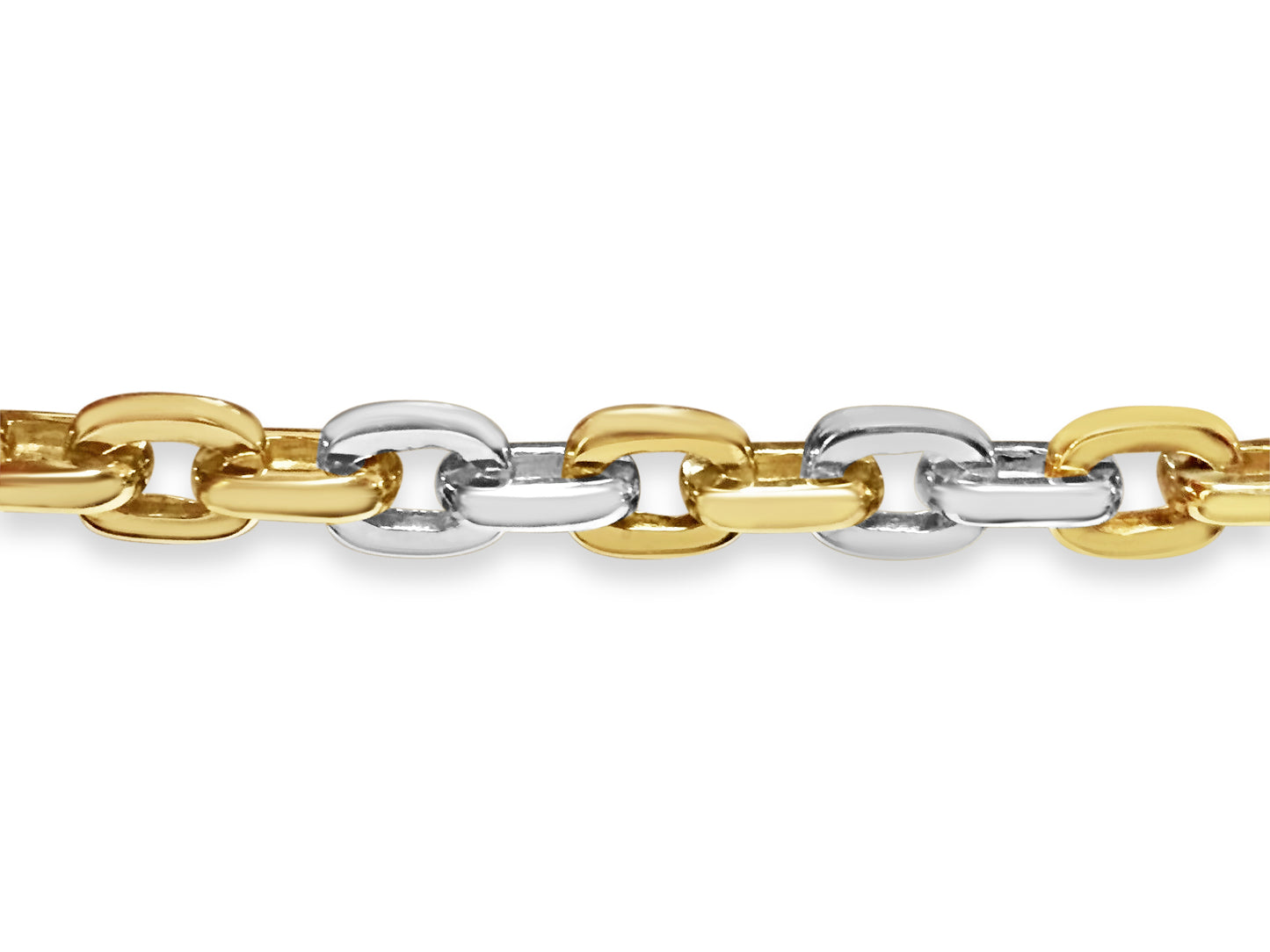 Handmade Solid Gold Fancy Rolo Bracelet , 8mm