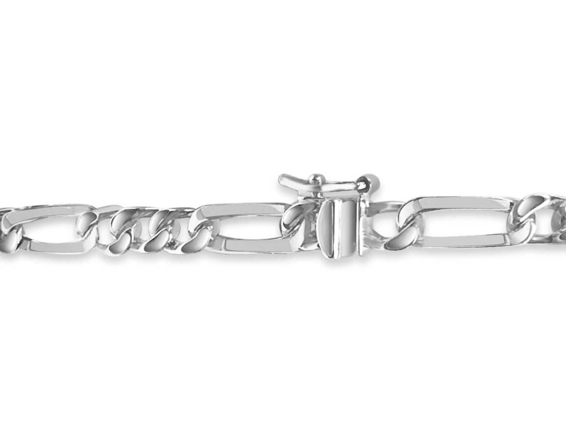 Handmade Solid Gold ID Figaro Bracelet , 5mm