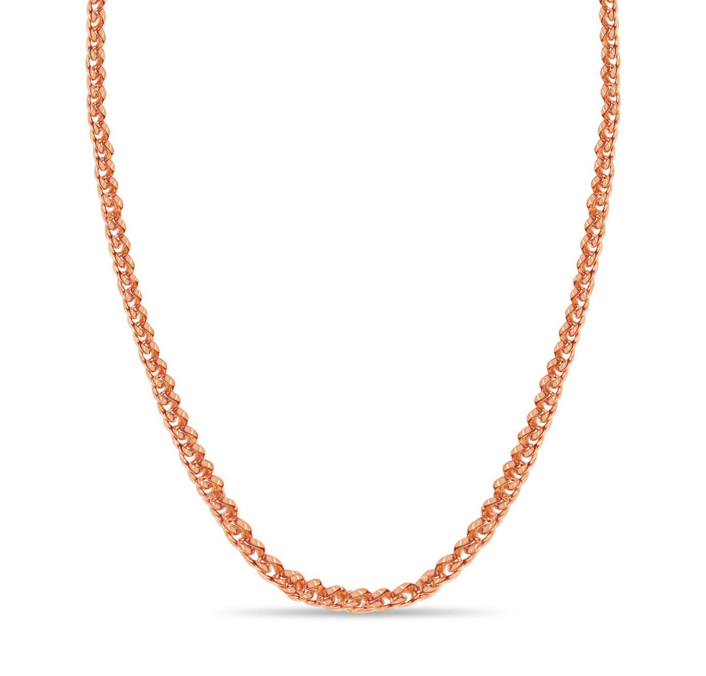 Handmade Solid Gold Curb Necklace , 8mm