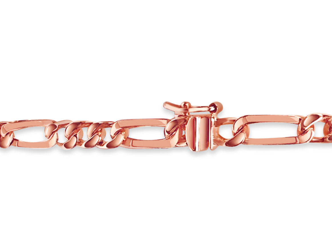 Handmade Solid Gold ID Figaro Bracelet , 5mm