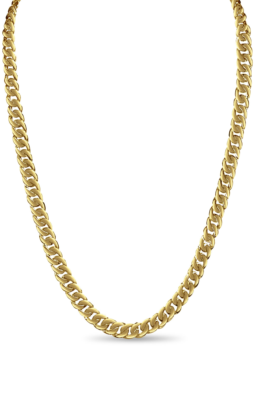 Handmade Solid Gold Curb Necklace , 10mm