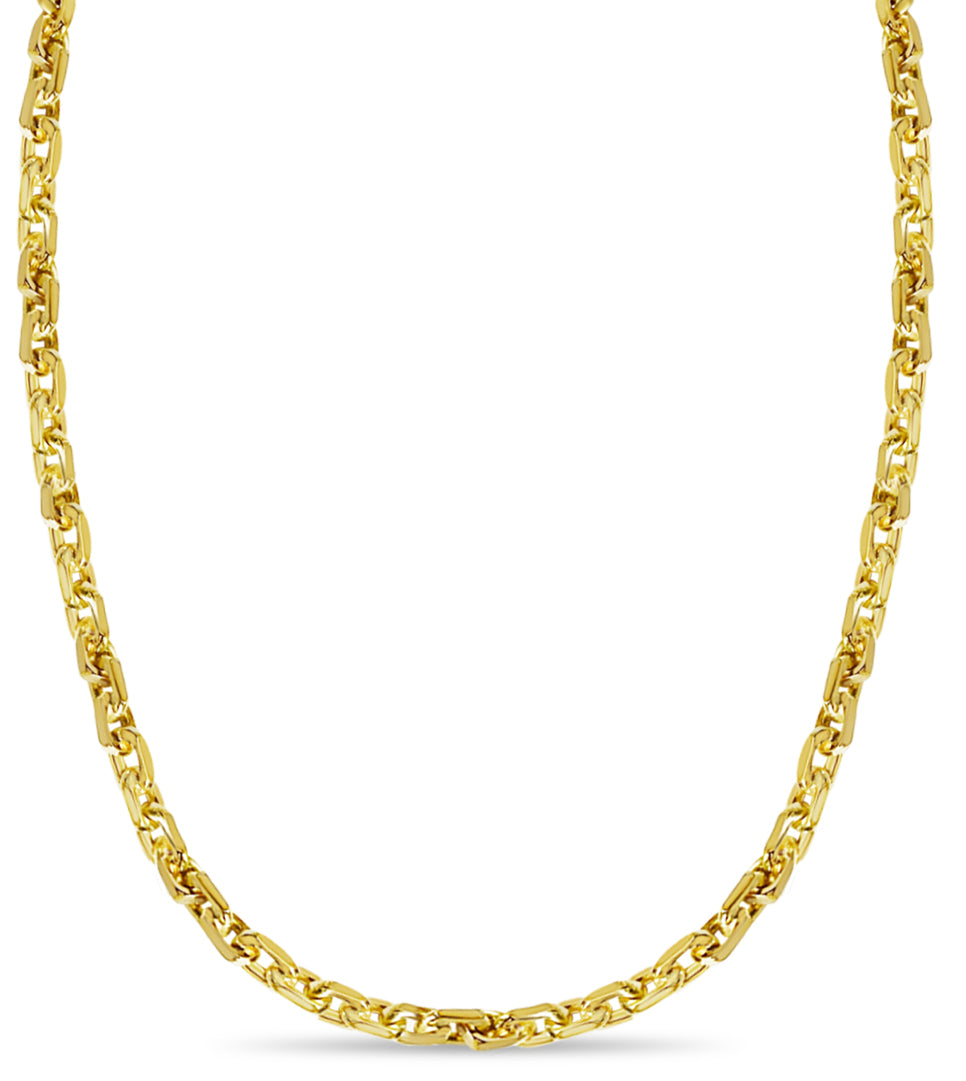 Handmade Solid Gold Fancy Rolo Necklace , 5mm