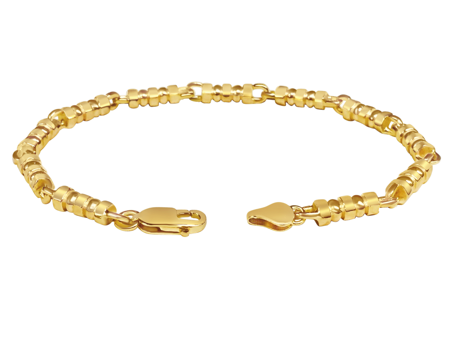 Handmade Solid Gold Bead Bracelet , 5mm
