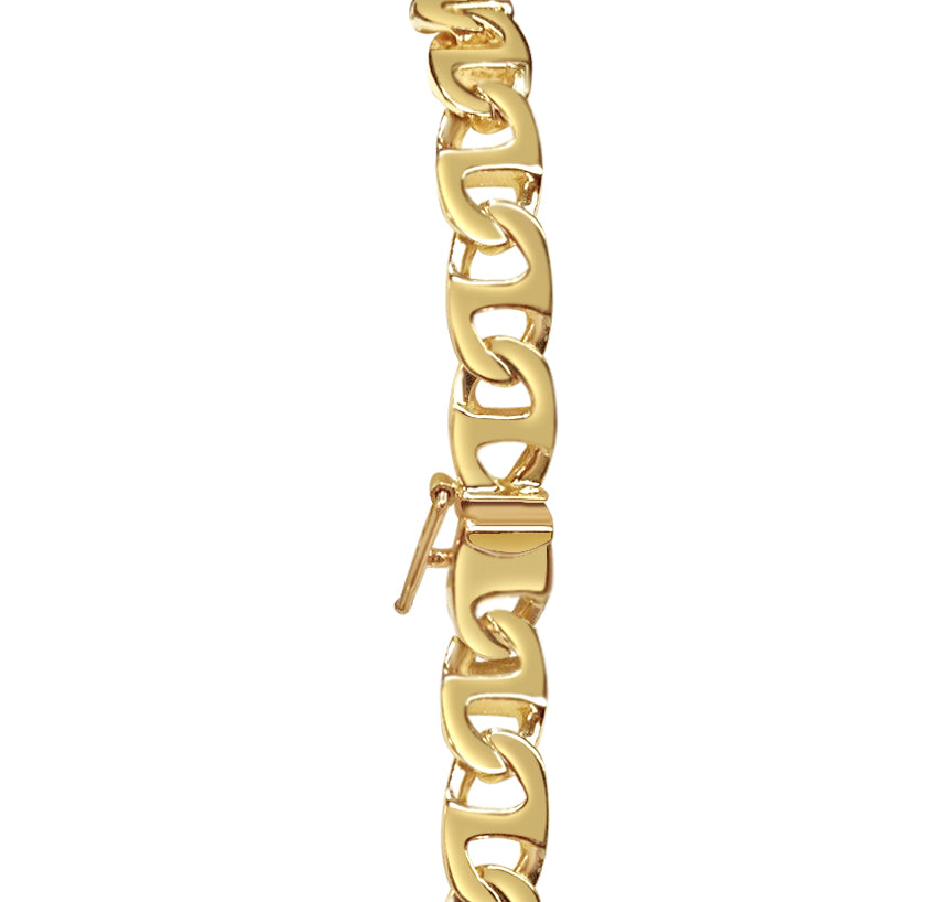Handmade Solid Gold Mariner Bracelet , 7mm
