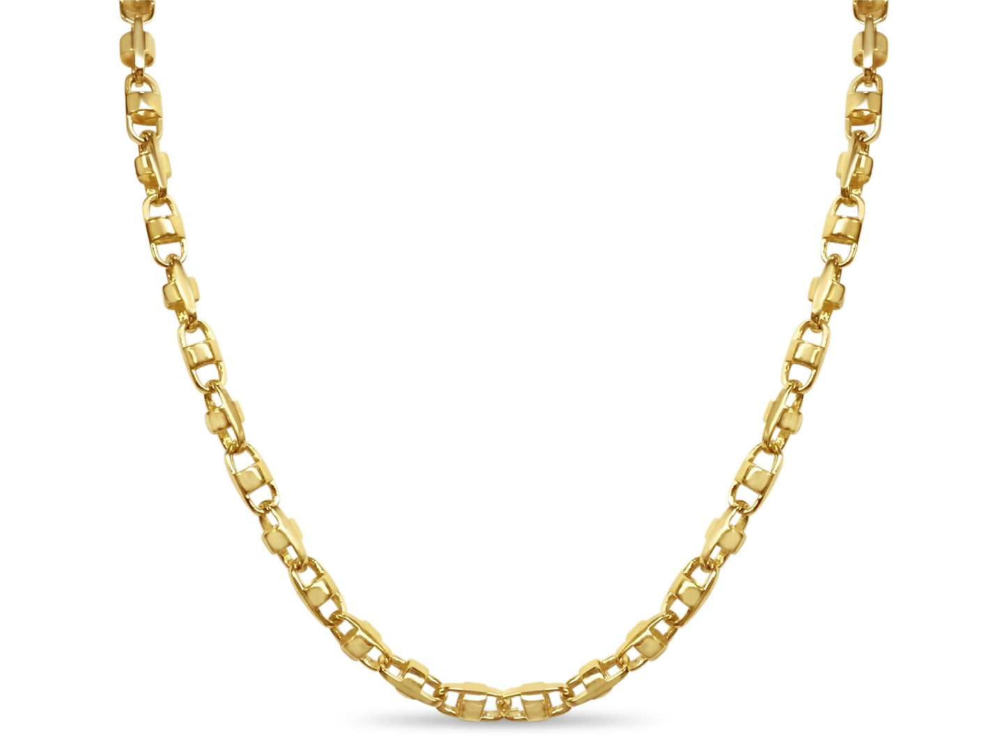 Handmade Solid Gold Anchor Mariner Necklace , 7mm