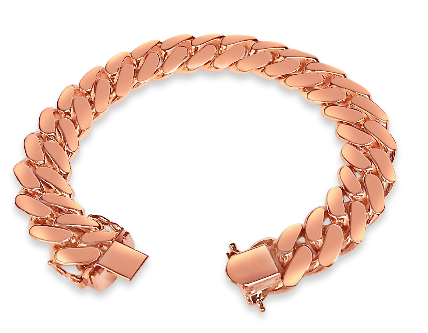 Handmade Solid Gold Miami Cuban Bracelet , 14mm