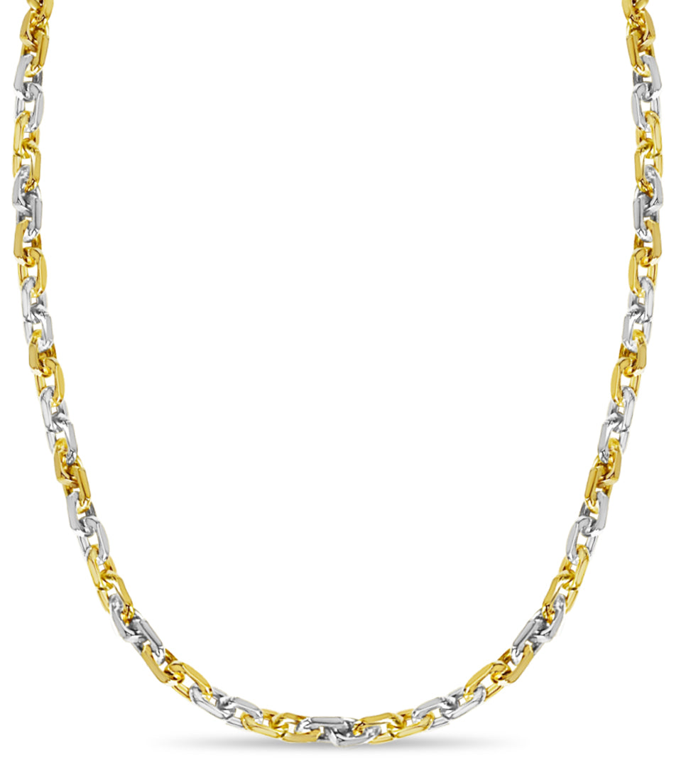 Handmade Solid Gold Fancy Rolo Necklace , 5mm