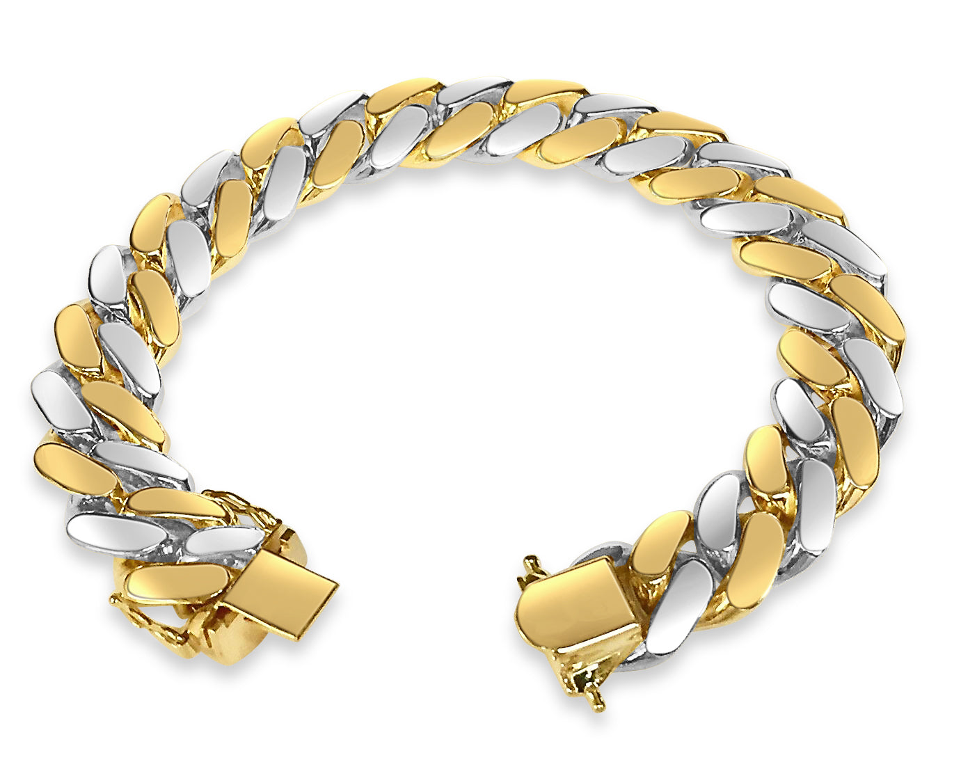 Handmade Solid Gold Miami Cuban Bracelet , 14mm