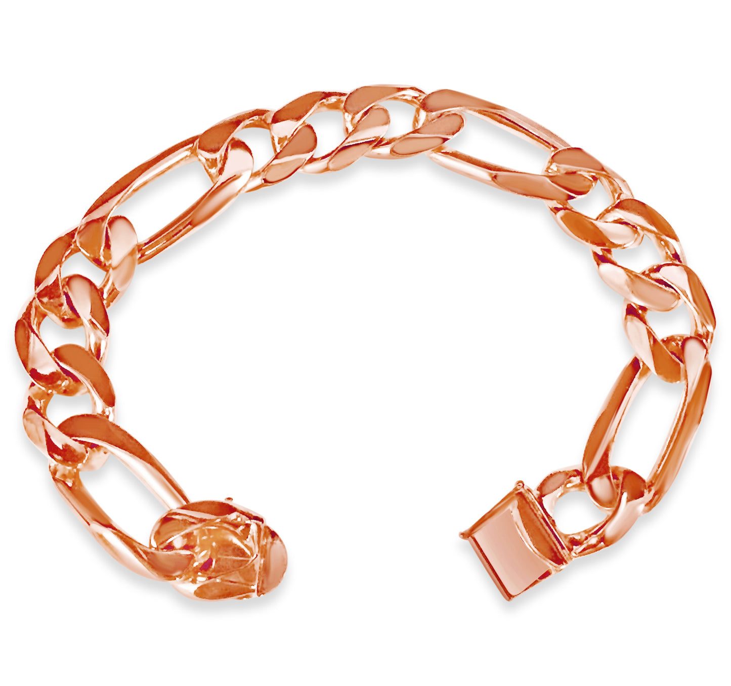Handmade Solid Gold Figaro Bracelet , 14mm