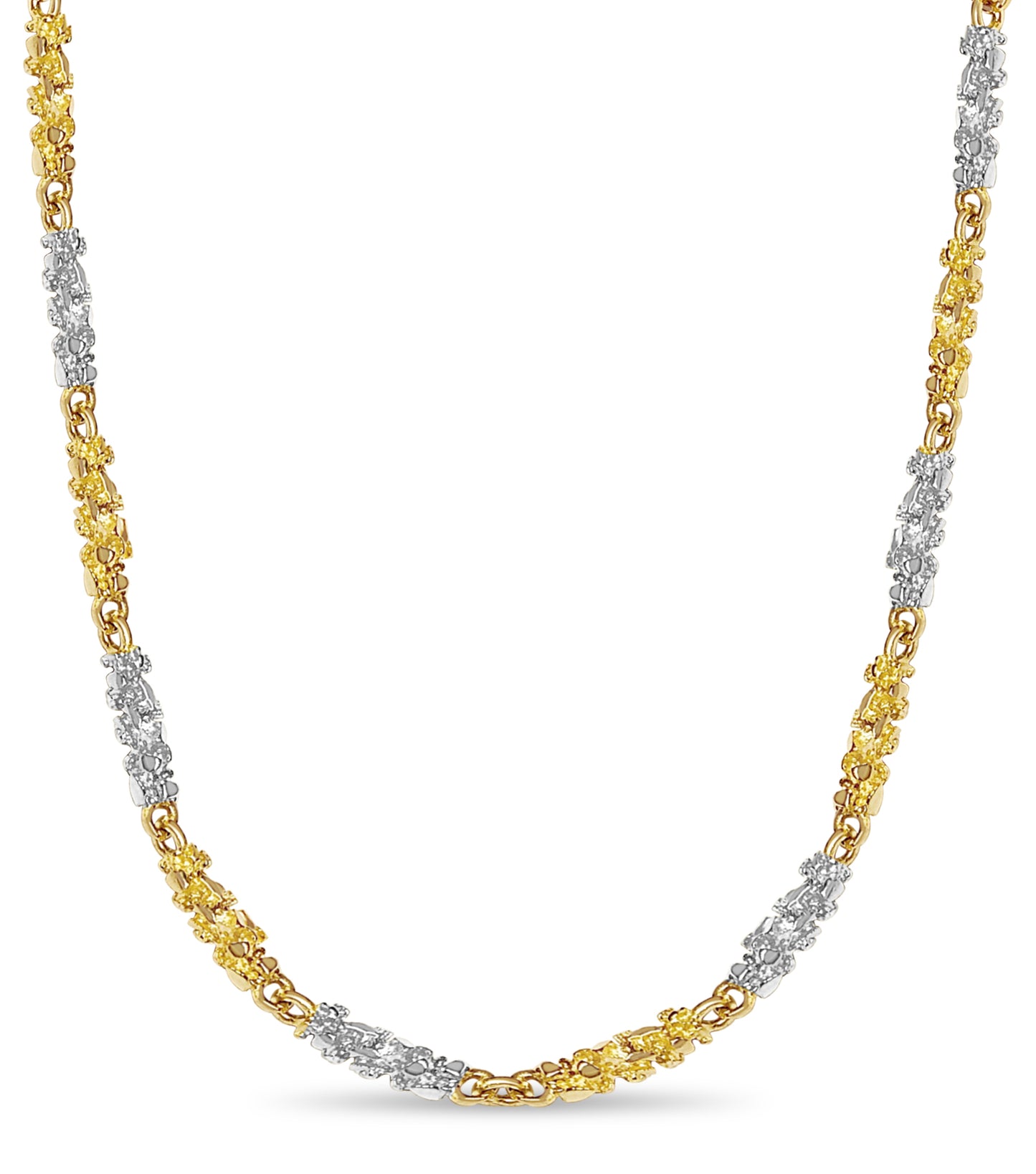 Handmade Solid Gold Nugget Necklace , 4mm