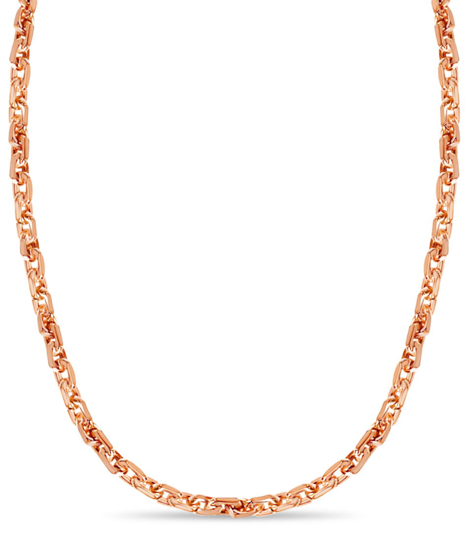 Handmade Solid Gold Fancy Rolo Necklace , 5mm