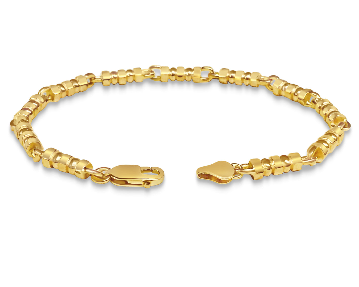Handmade Solid Gold Bead Bracelet , 5mm