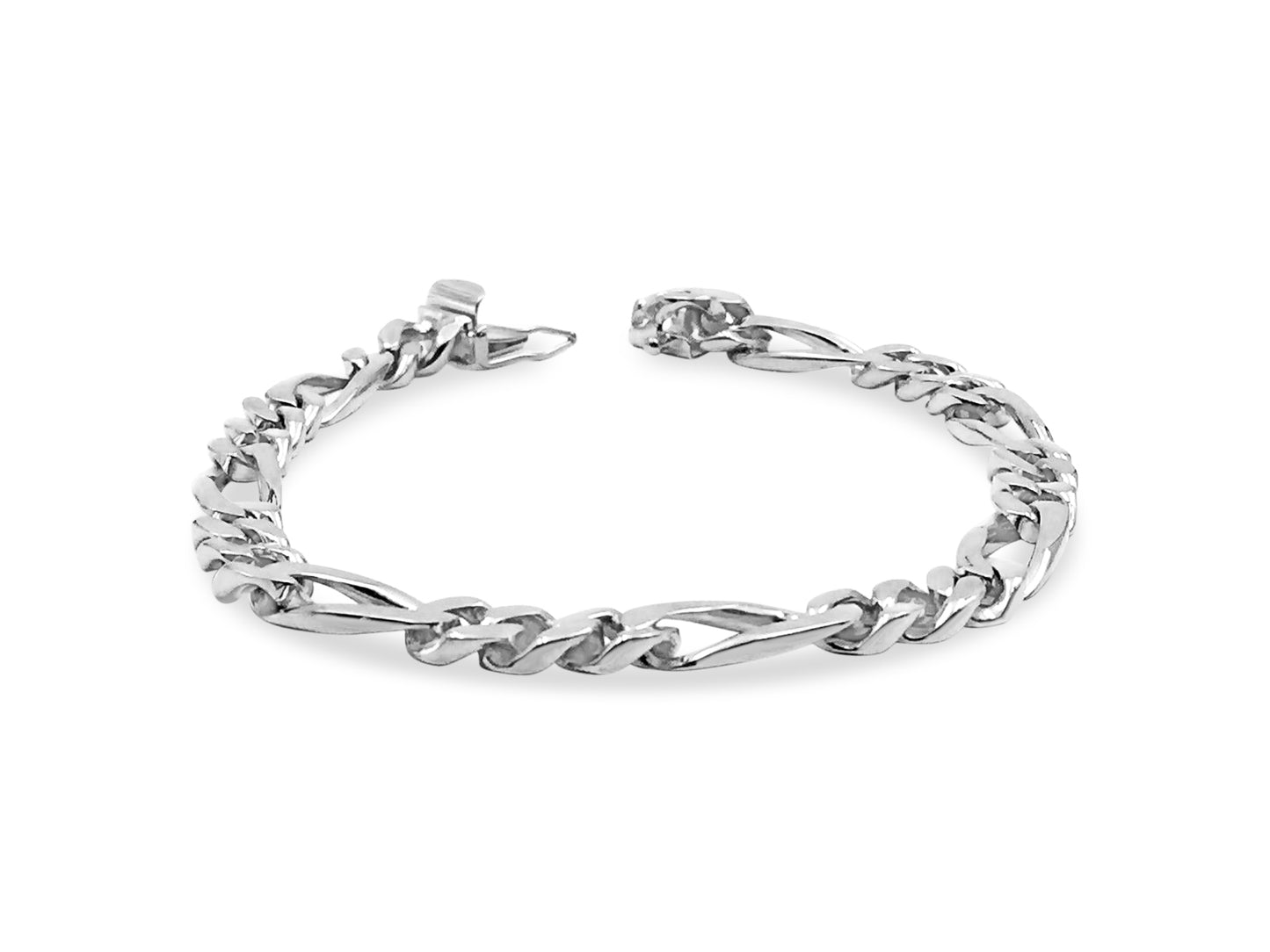 Handmade Solid Gold Figaro Bracelet , 7mm
