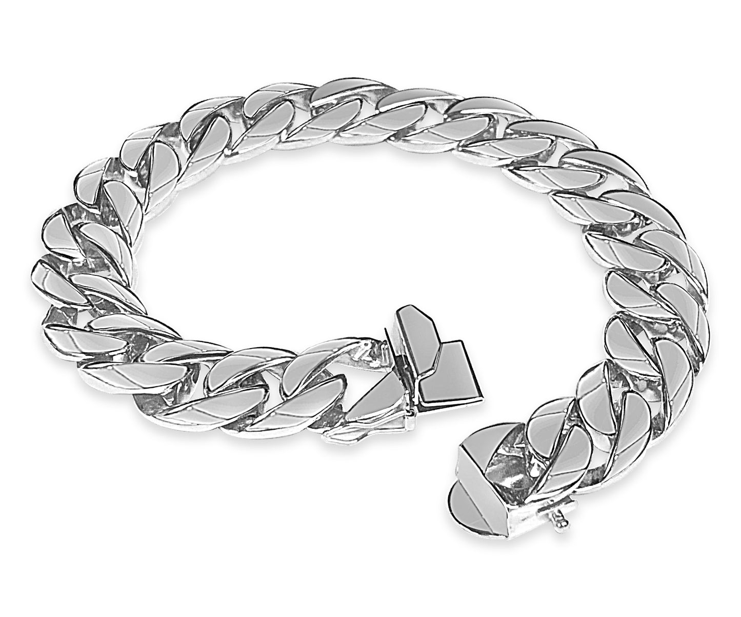 Handmade Solid Gold Curb Bracelet , 13mm