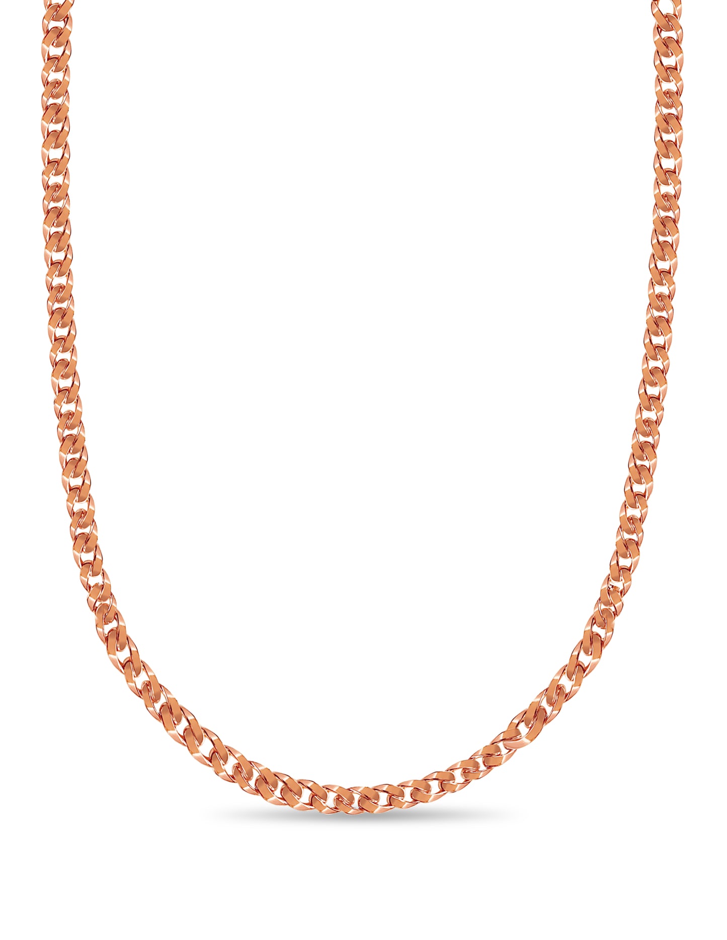 Handmade Solid Gold Curb Necklace , 9mm