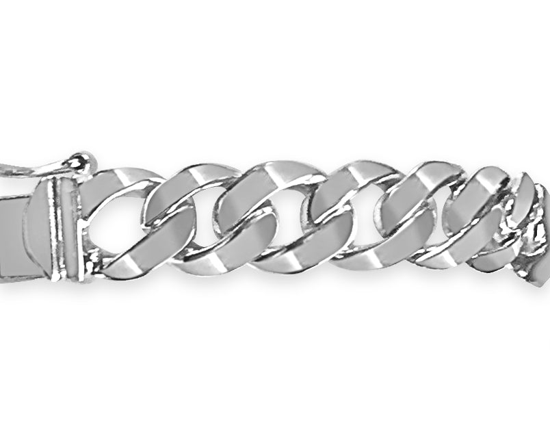 Handmade Solid Gold Curb Bracelet , 9mm