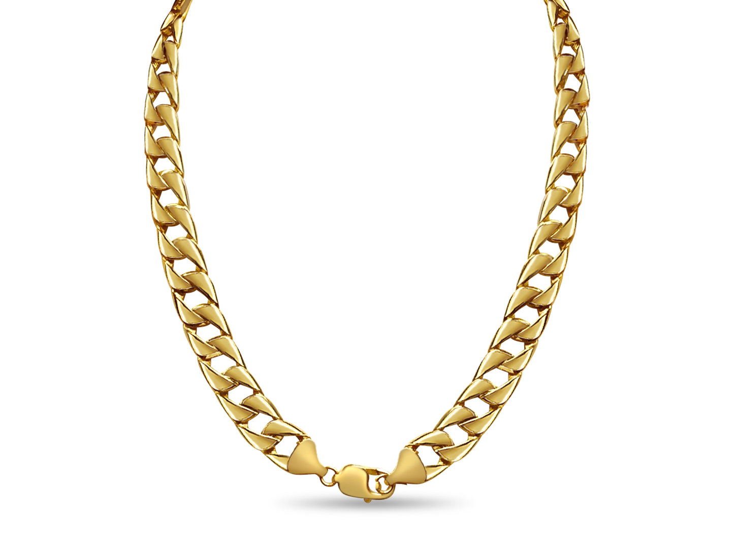 Handmade Solid Gold Curb Necklace , 13mm