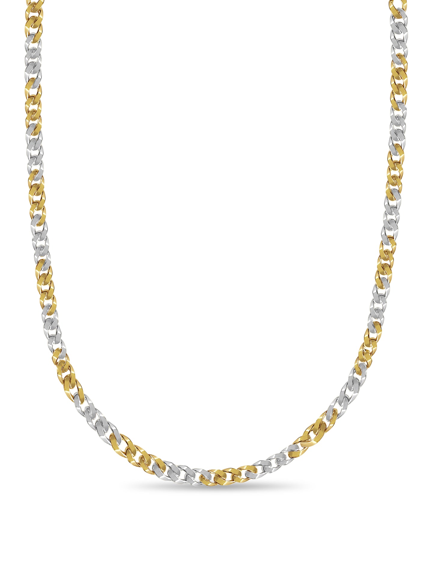 Handmade Solid Gold Curb Necklace , 9mm