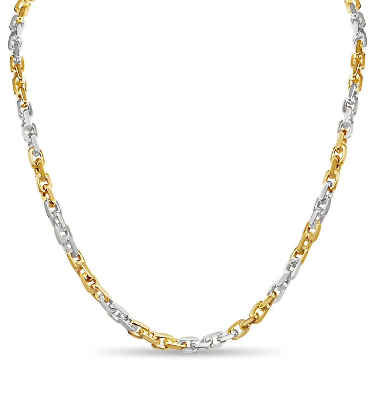 Handmade Solid Gold Fancy Rolo Necklace , 6mm