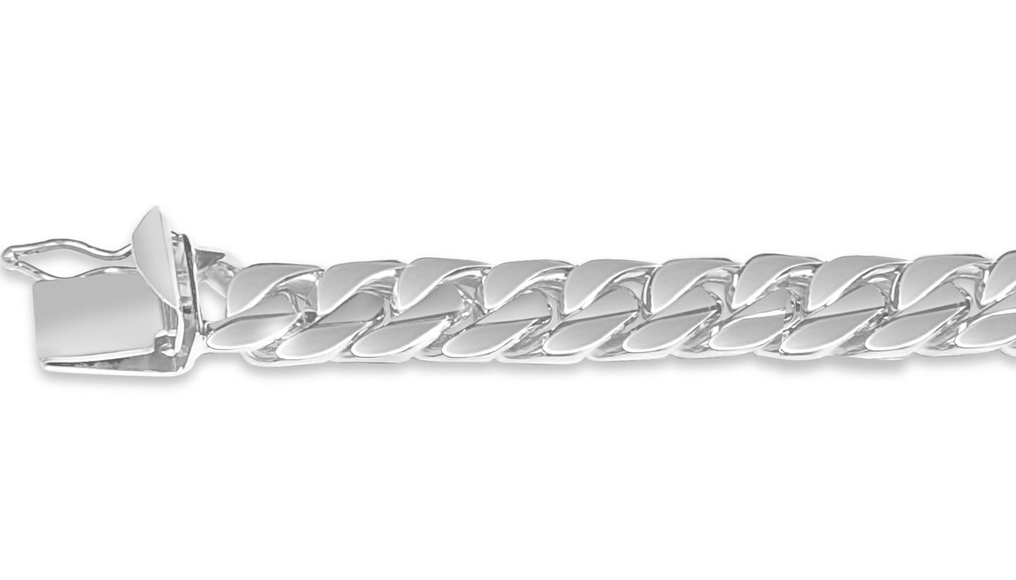 Handmade Solid Gold Curb Bracelet , 9mm