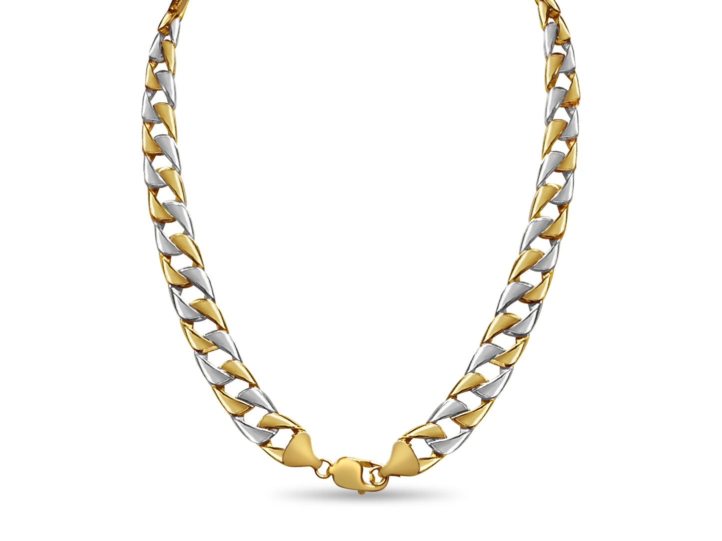 Handmade Solid Gold Curb Necklace , 13mm