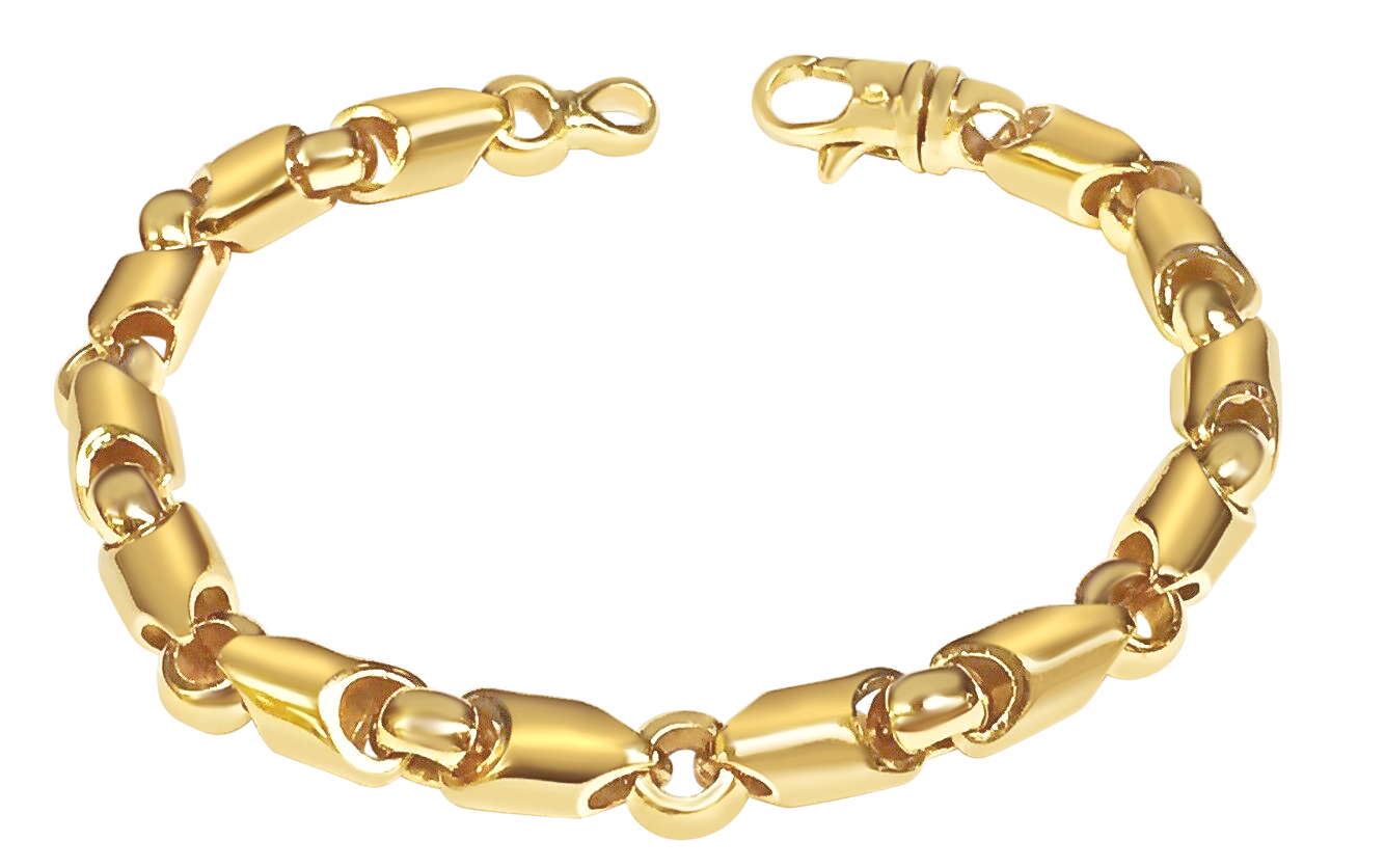 Handmade Solid Gold Fancy Tube Bracelet , 8mm