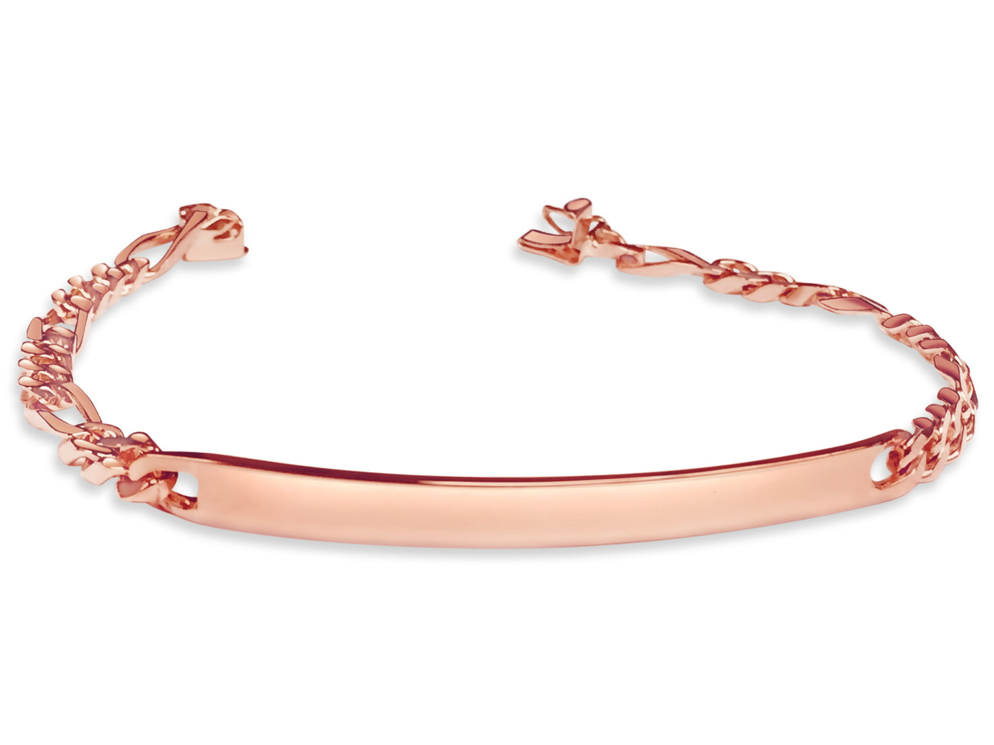 Handmade Solid Gold ID Figaro Bracelet , 5mm