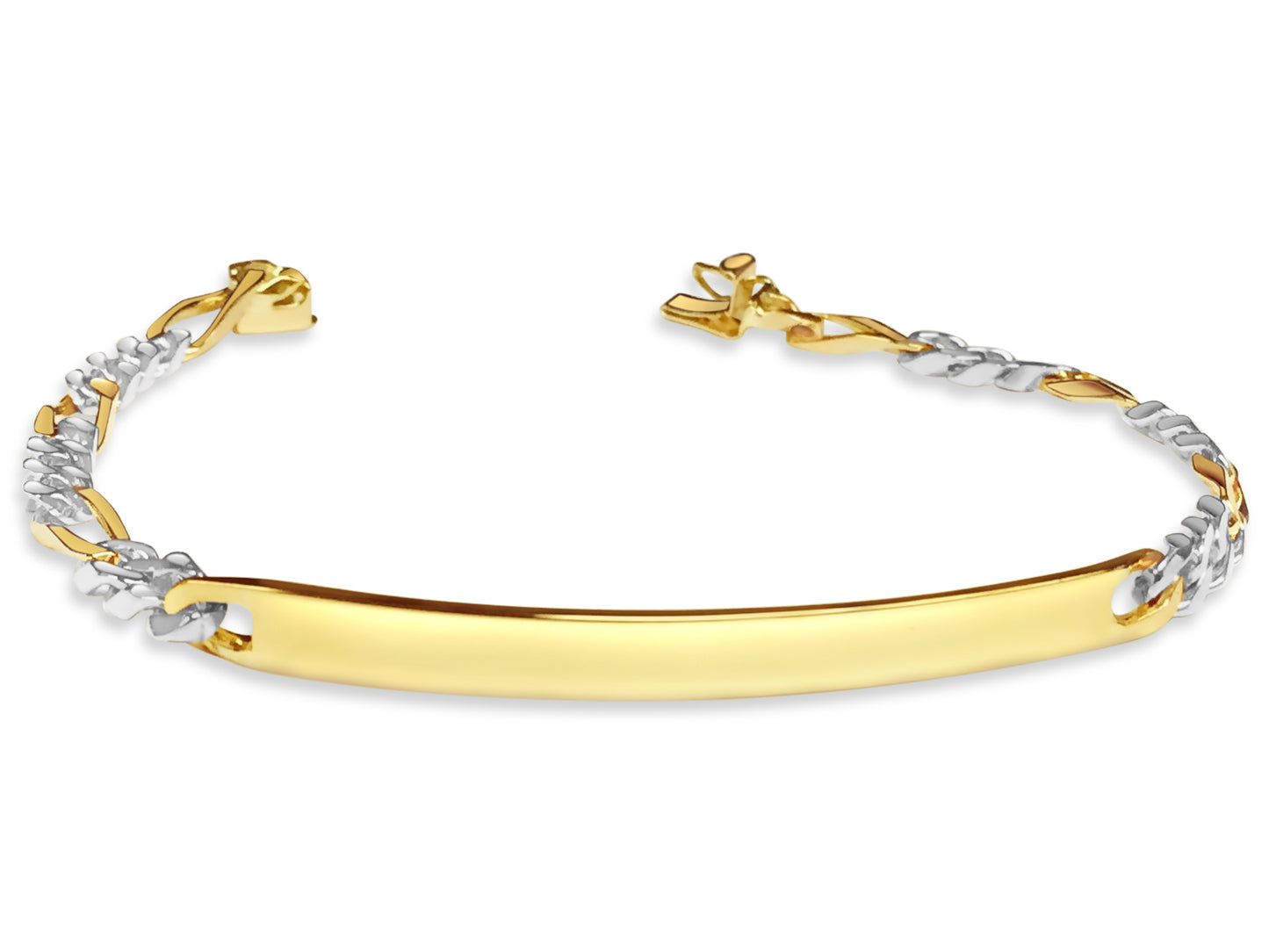 Handmade Solid Gold ID Figaro Bracelet , 5mm