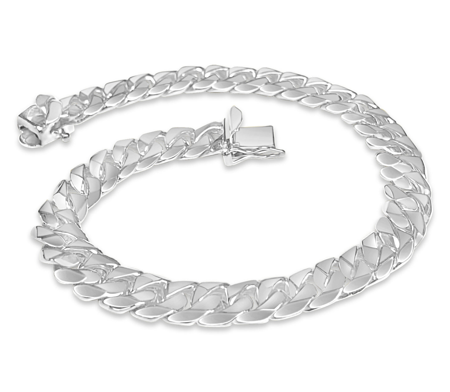 Handmade Solid Gold Curb Bracelet , 9mm