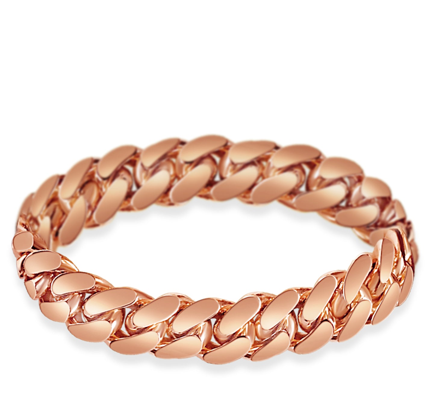 Handmade Solid Gold Miami Cuban Bracelet , 13mm