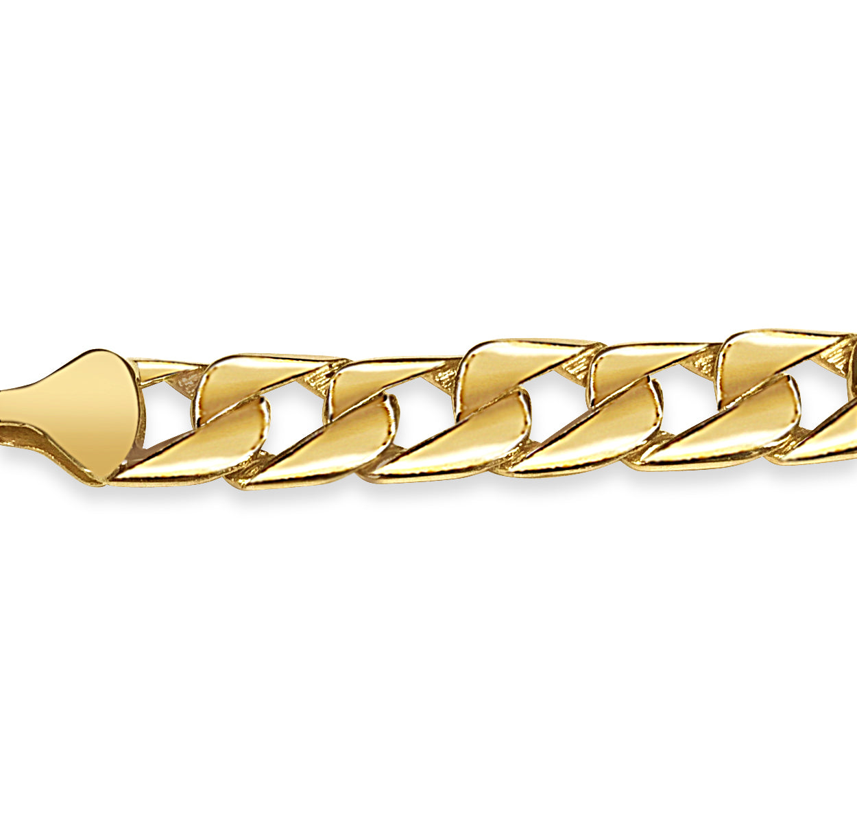 Handmade Solid Gold Curb Bracelet , 13mm