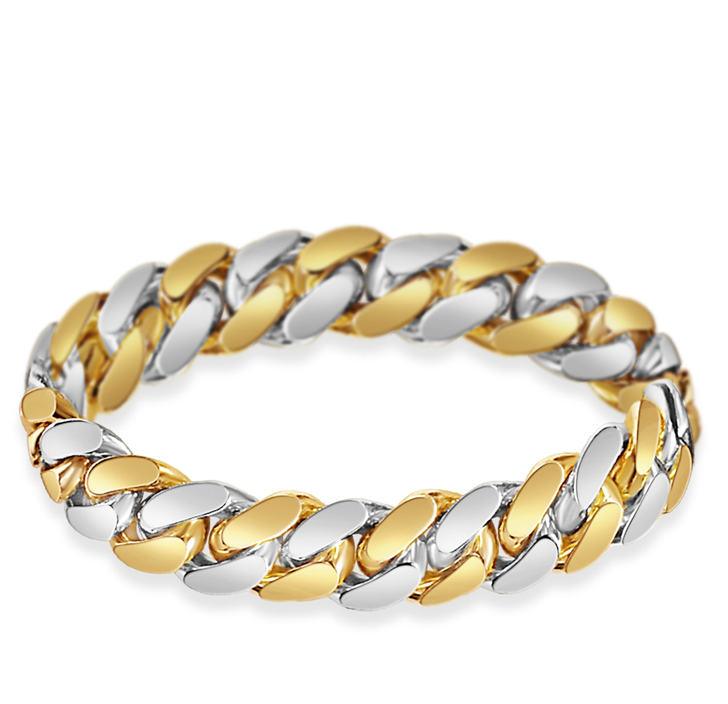 Handmade Solid Gold Miami Cuban Bracelet , 13mm