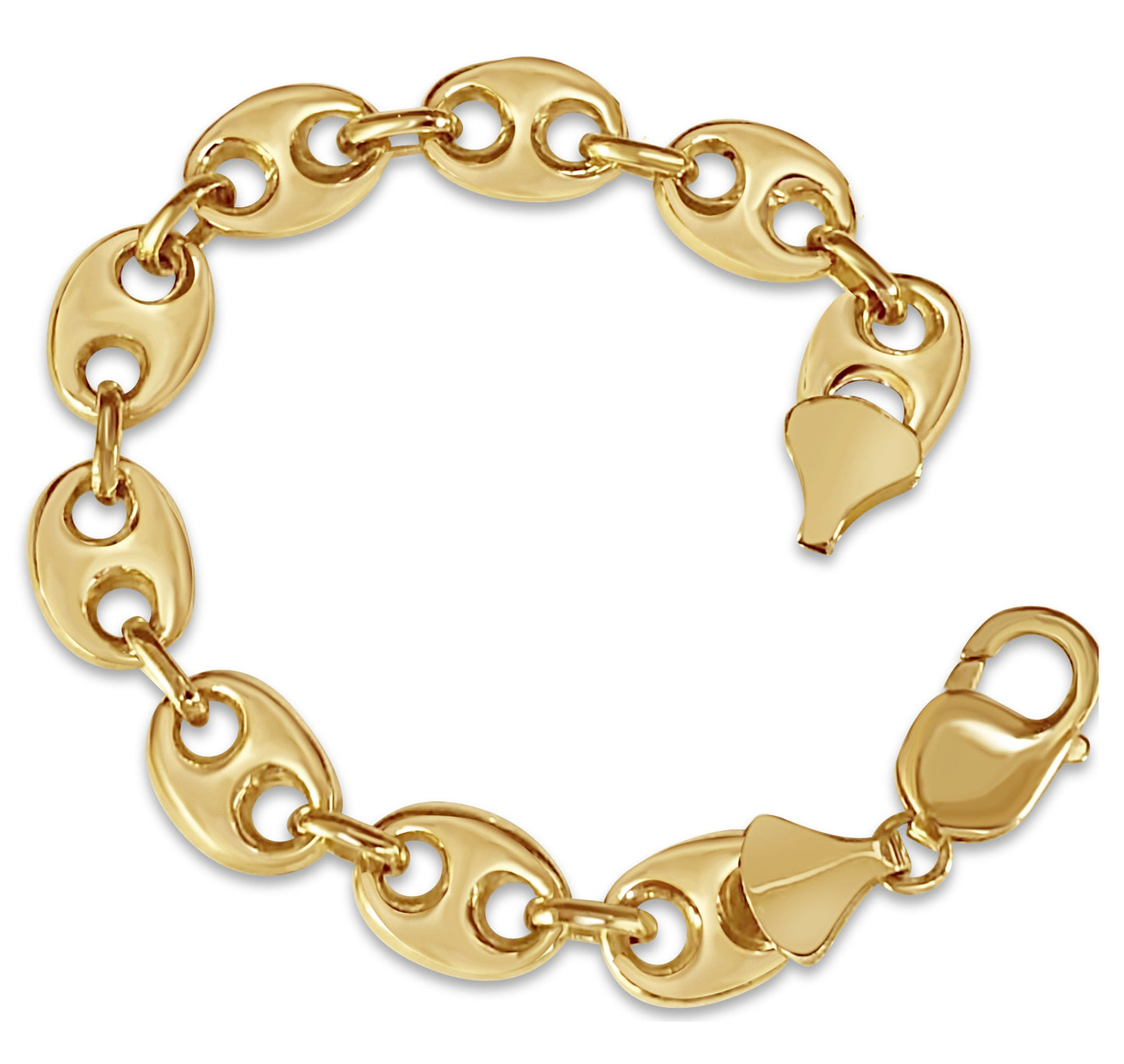 Handmade Solid Gold Mariner Bracelet , 11mm