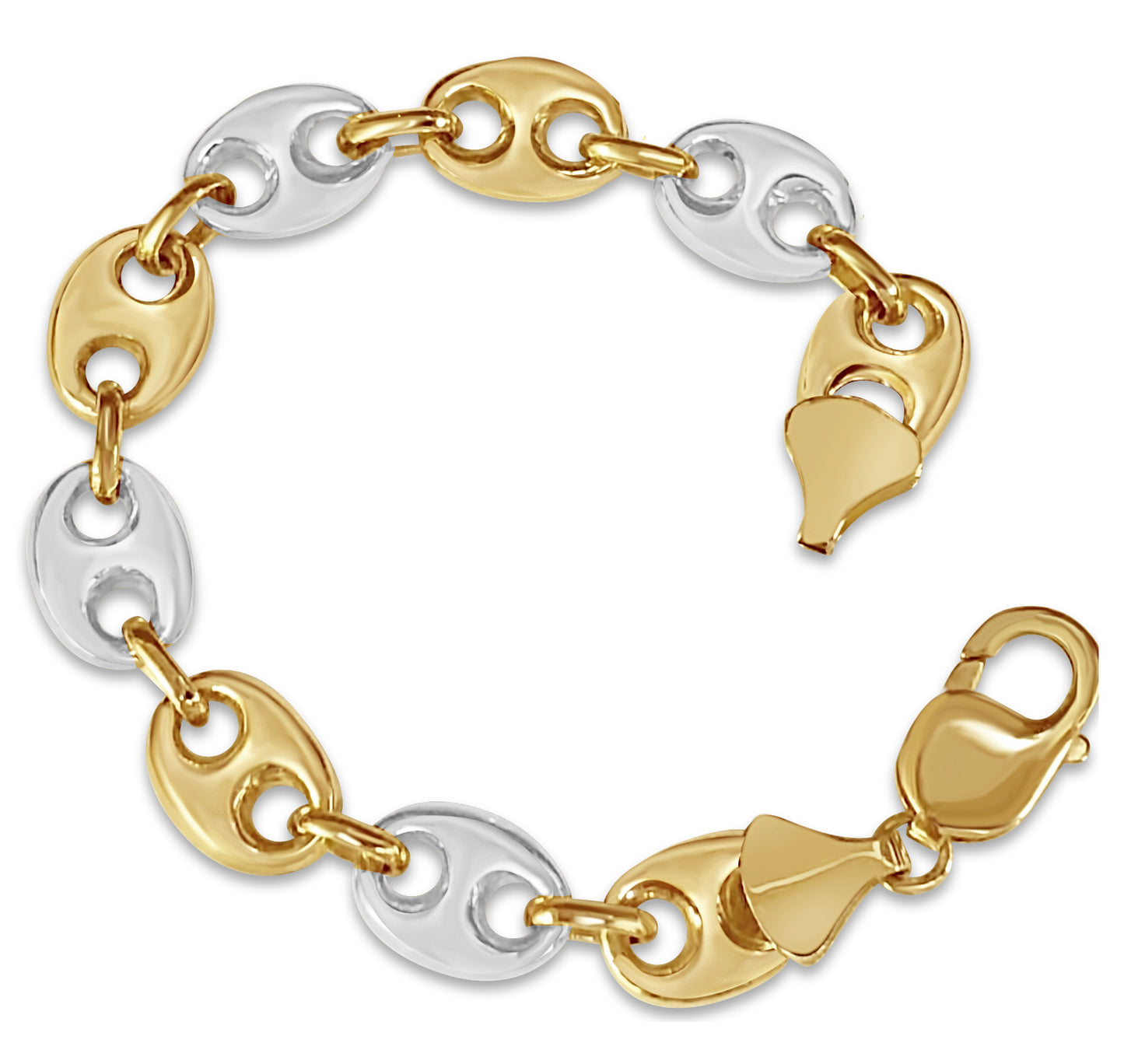 Handmade Solid Gold Mariner Bracelet , 11mm