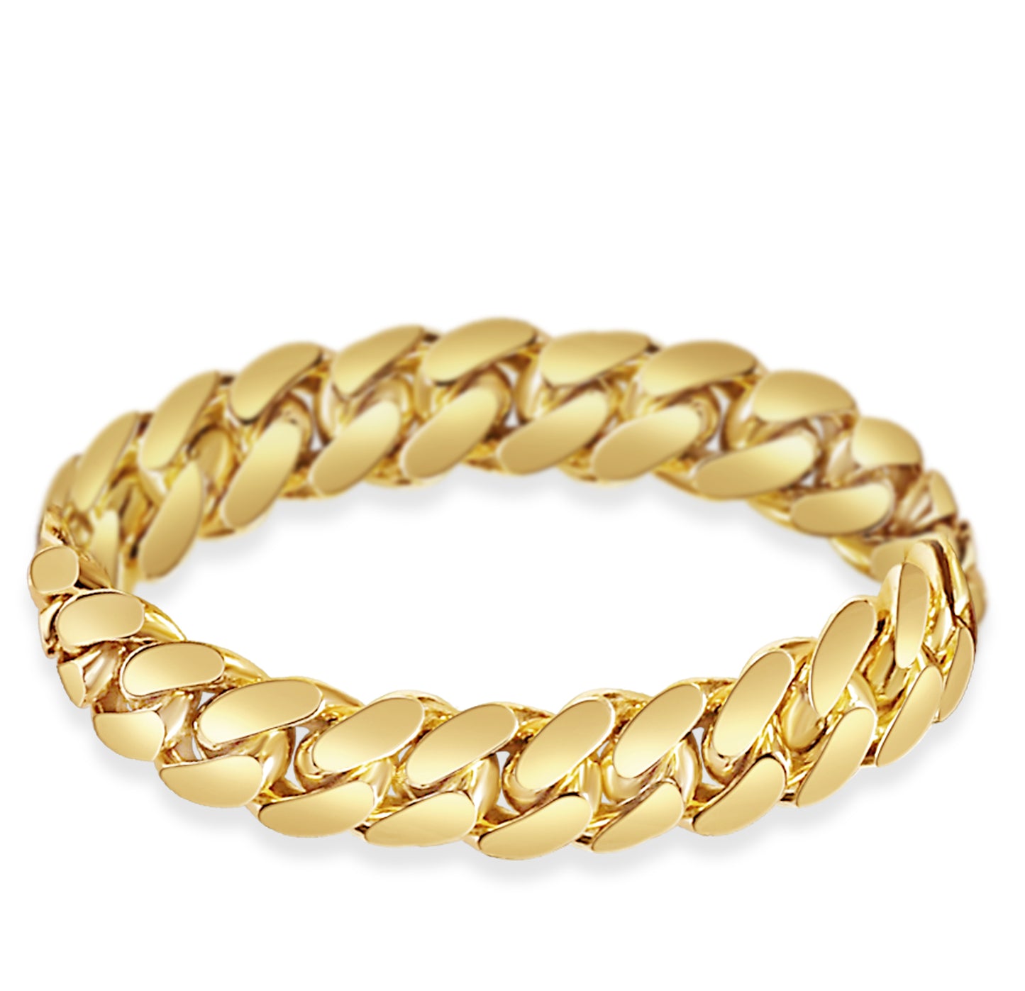Handmade Solid Gold Miami Cuban Bracelet , 13mm